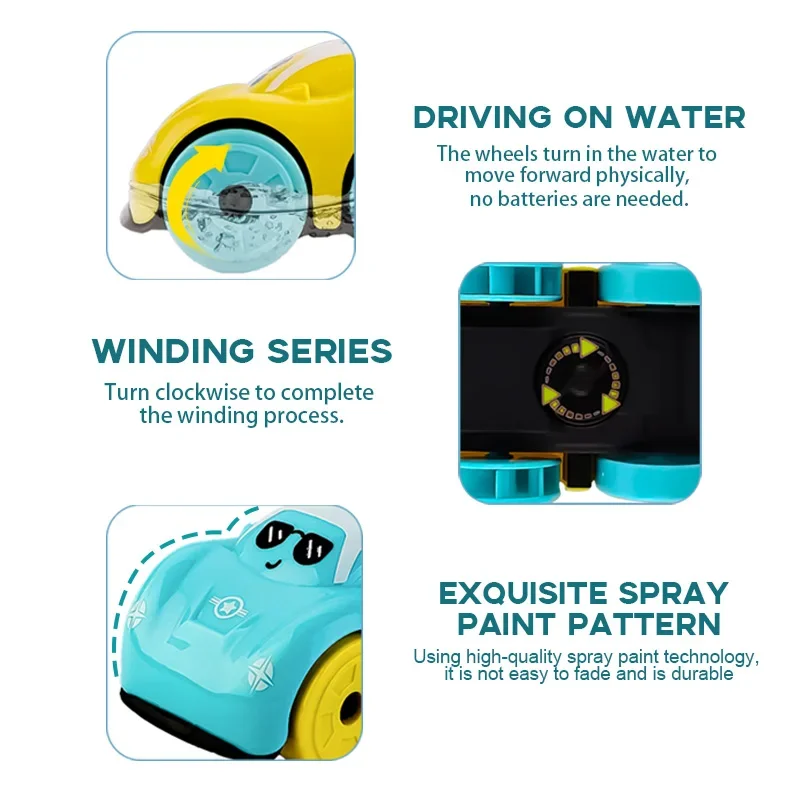 Baby Bath Toys Amphibious Cars Bathroom Floating Clockwork Toy Car Children Bathing Cartoon Swimming Water Playing Toy For Kids Baby Bath Toys Amphibious Cars Bathroom Floating Clockwork Toy Car Children Bathing Cartoon Swimming Water Playing Toy For Kids - Image 6