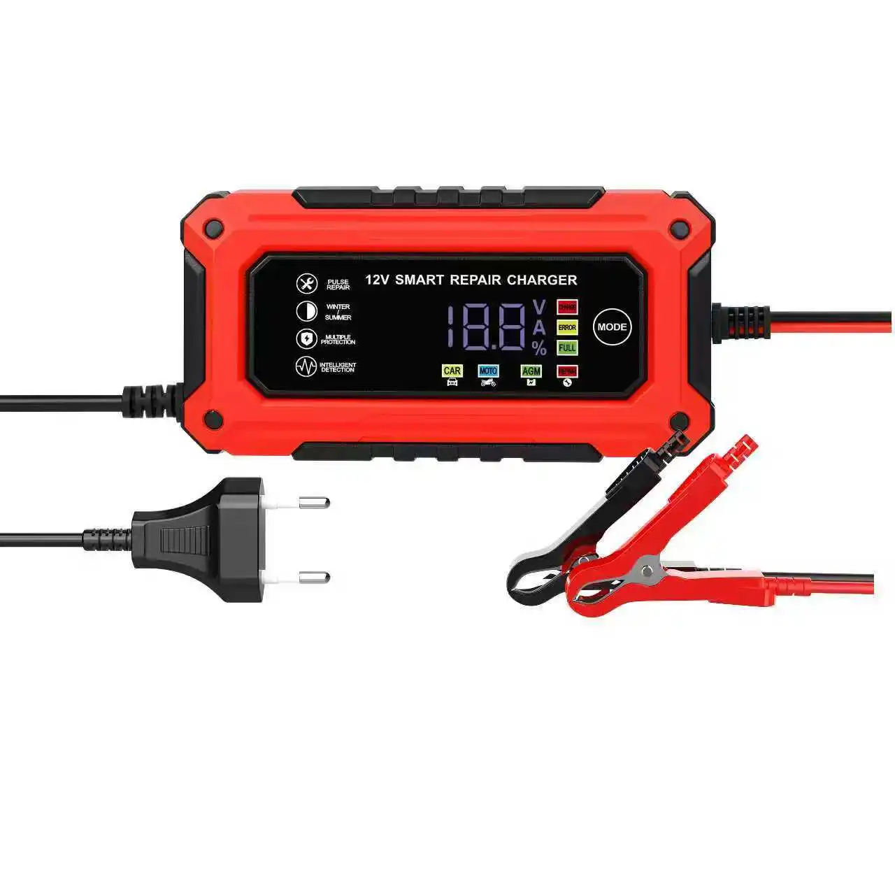 Autobatterie Ladegerät Mit Lcd-Display – Intelligentes Ladegerät Für Auto, Motorrad Und Blei-Säure-Batterien Autobatterie Ladegerät Mit Lcd-Display – Intelligentes Ladegerät Für Auto, Motorrad Und Blei-Säure-Batterien - Image 7