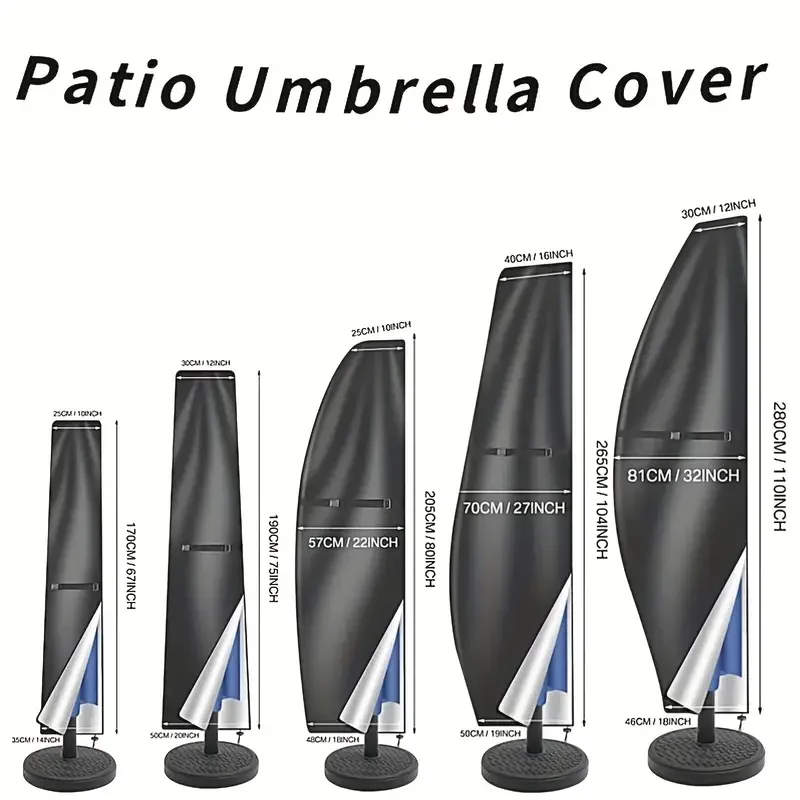 Universal Waterproof Umbrella Cover Cantilever Parasol Cover Outdoor Patio Garden Furniture Protection Universal Waterproof Umbrella Cover Cantilever Parasol Cover Outdoor Patio Garden Furniture Protection - Image 4