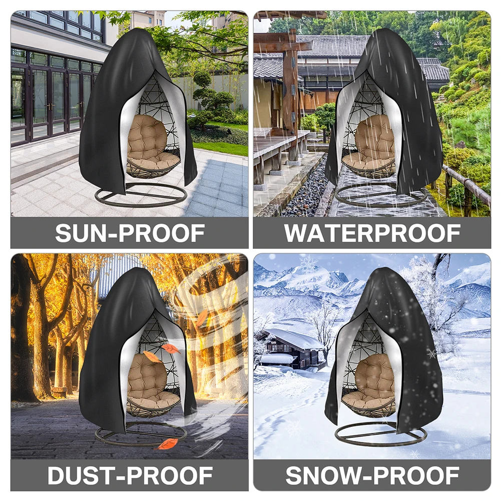 Terrassen-Ei-Stuhlhussen Mit Reißverschluss, Langlebig, Wasserdicht, Große Egg-Schaukel-Hüllen Aus Korbgeflecht, Wetterbeständig Für Den Außenbereich Terrassen-Ei-Stuhlhussen Mit Reißverschluss, Langlebig, Wasserdicht, Große Egg-Schaukel-Hüllen Aus Korbgeflecht, Wetterbeständig Für Den Außenbereich - Image 4