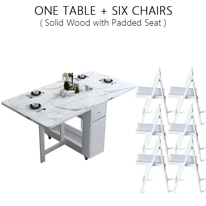 Fashion White Color Folding Dining Table Furniture Yemek Masasi Multifunctional Rectangle Foldable Dining Table Folding Chairs Fashion White Color Folding Dining Table Furniture Yemek Masasi Multifunctional Rectangle Foldable Dining Table Folding Chairs - Image 10