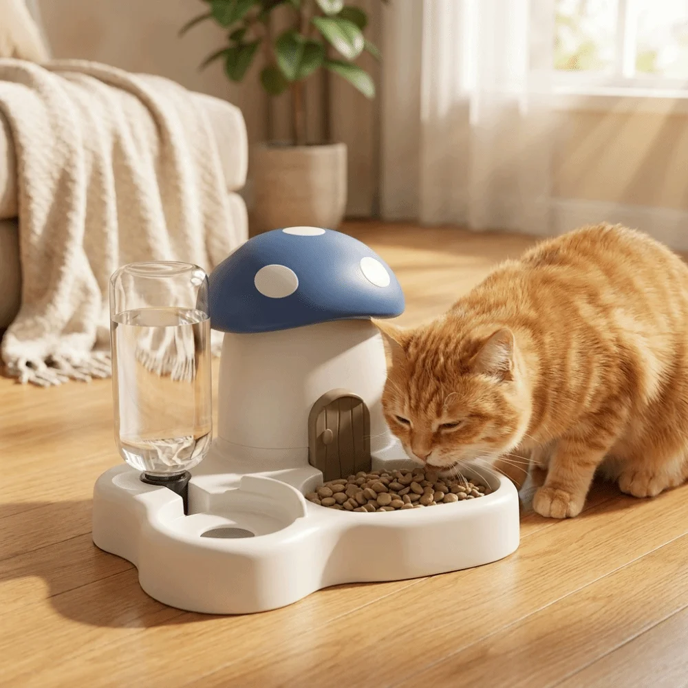 2 In 1 Mushroom Pet Automatic Feeder Large Capacity Moisture-Proof Cat Food Dispenser Dry Wet Separation Gravity Refill 2 In 1 Mushroom Pet Automatic Feeder Large Capacity Moisture-Proof Cat Food Dispenser Dry Wet Separation Gravity Refill - Image 18