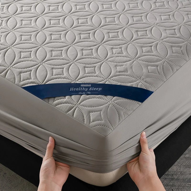 Ultrasonic Quilted Waterproof Antibacterial Mattress Protector Breathable Ultra Soft Noise Free 30Cm Deep Pocket Fitted Sheet Ultrasonic Quilted Waterproof Antibacterial Mattress Protector Breathable Ultra Soft Noise Free 30Cm Deep Pocket Fitted Sheet - Image 8
