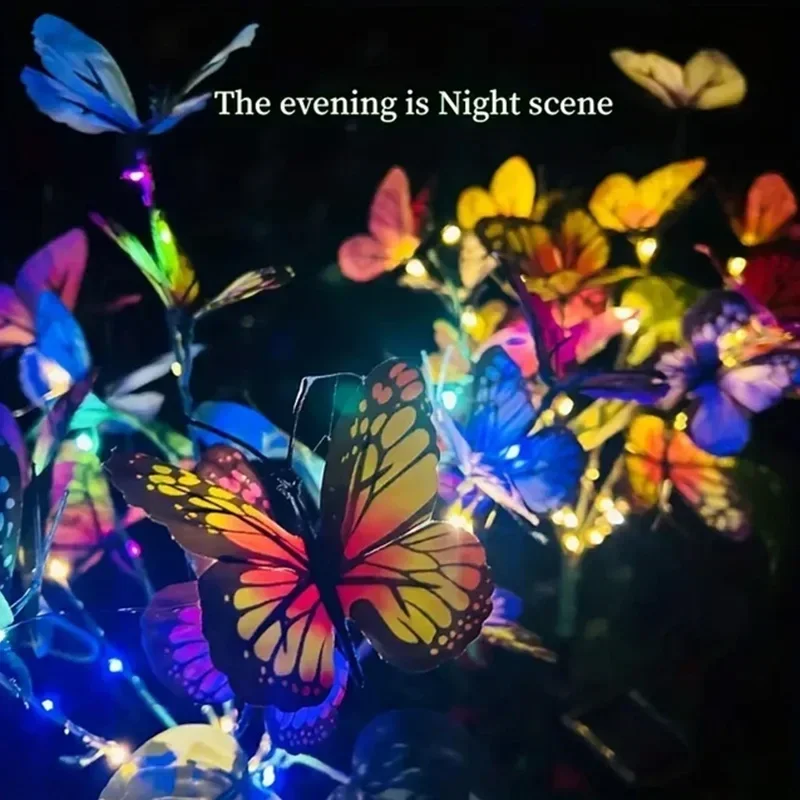 Solar-Led-Schmetterlings-Gartenleuchten, Wasserdicht, Bunt, Für Den Außenbereich, Rasen, Weg, Lampe Für Hof, Terrasse, Festival, Weihnachten, Dachdekoration Solar-Led-Schmetterlings-Gartenleuchten, Wasserdicht, Bunt, Für Den Außenbereich, Rasen, Weg, Lampe Für Hof, Terrasse, Festival, Weihnachten, Dachdekoration - Image 2