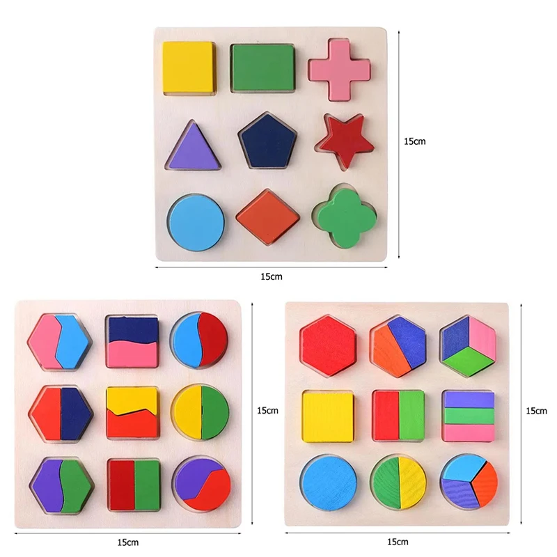 Wooden Geometric Shapes Montessori Puzzle Sorting Math Bricks Preschool Learning Educational Game Baby Toddler Toys For Children Wooden Geometric Shapes Montessori Puzzle Sorting Math Bricks Preschool Learning Educational Game Baby Toddler Toys For Children - Image 6