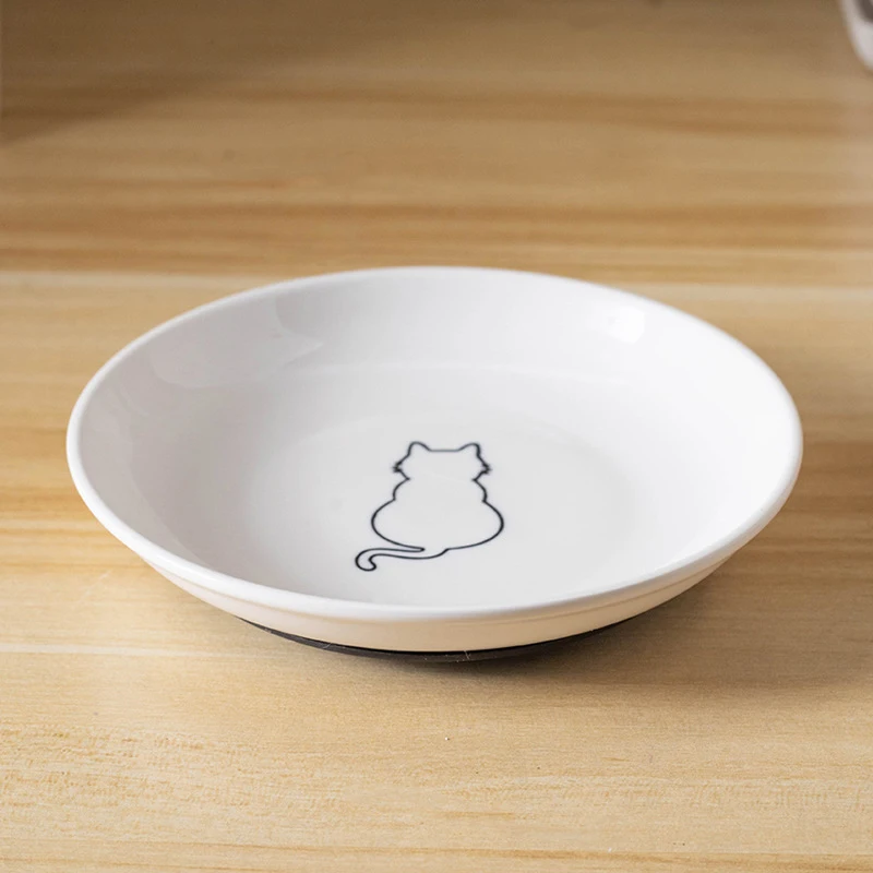 【F】Ceramic Cat Plates With Silicone Anti Slip Pad Pet Cat Snack Bowl Cute Kitten Food Bowl Pet Kitten Water Bowl Pet Supplies 【F】Ceramic Cat Plates With Silicone Anti Slip Pad Pet Cat Snack Bowl Cute Kitten Food Bowl Pet Kitten Water Bowl Pet Supplies - Image 9