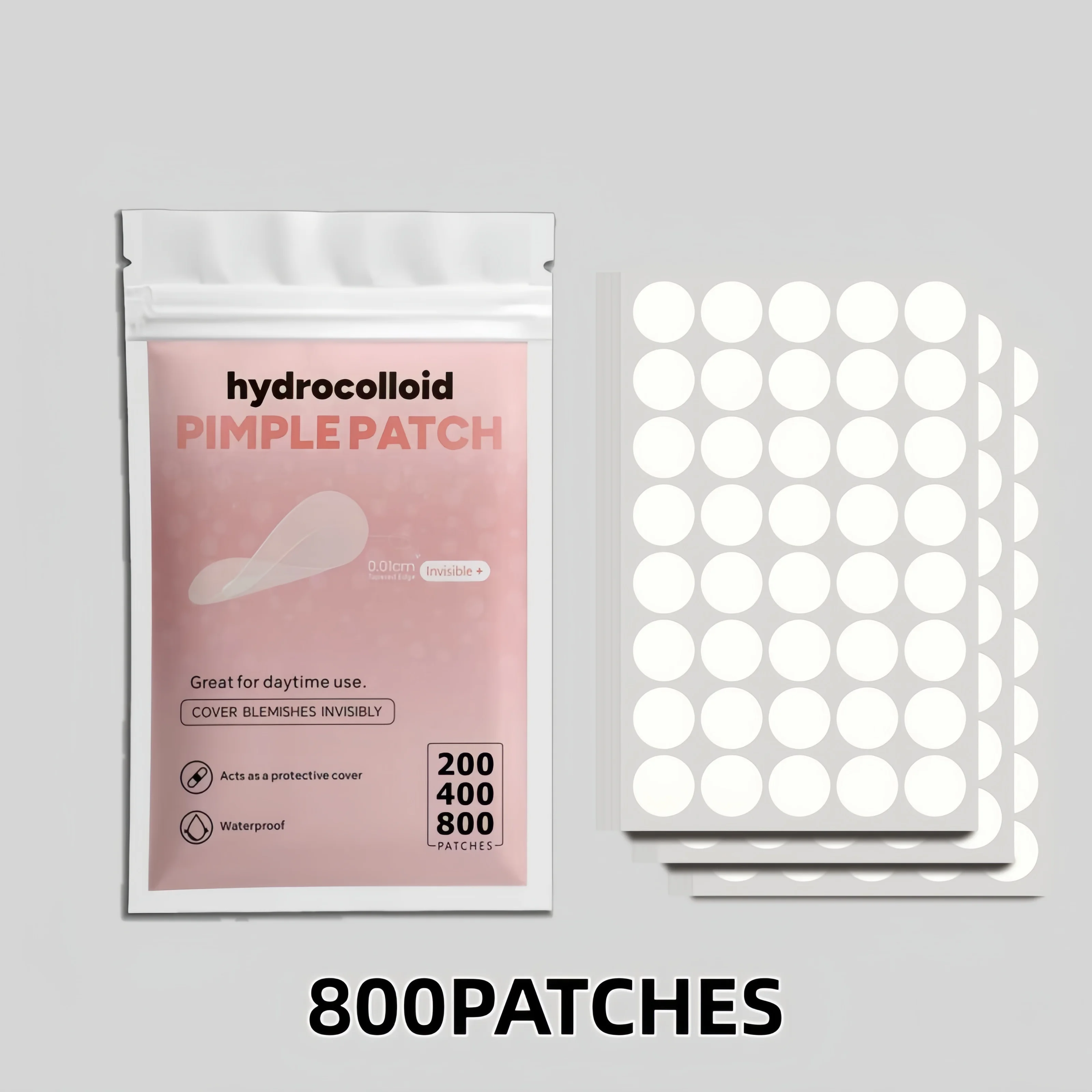 200/400/800 Stück Unsichtbares, Klares Pickel-Patch-Set – Tiefreinigende Hydrokolloid-Akne-Aufkleber, Gemischte Größen, Sanft Und Hautfreundlich 200/400/800 Stück Unsichtbares, Klares Pickel-Patch-Set – Tiefreinigende Hydrokolloid-Akne-Aufkleber, Gemischte Größen, Sanft Und Hautfreundlich - Image 4
