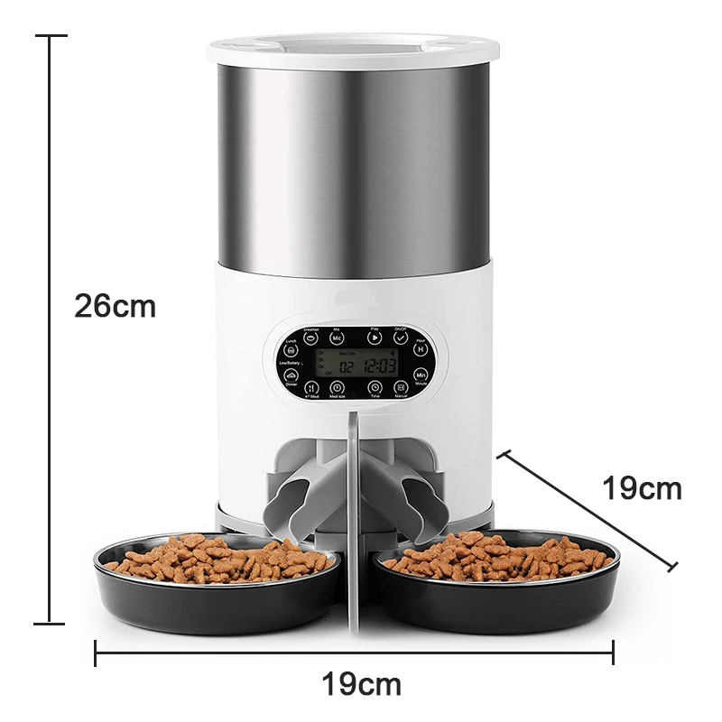 Cat Timing Feeder Smart App Cat Feeder Stainless Steel Double Meal Pet Food Remote Feeding Automatic Dispenser Suitable Cats Dog Cat Timing Feeder Smart App Cat Feeder Stainless Steel Double Meal Pet Food Remote Feeding Automatic Dispenser Suitable Cats Dog - Image 27