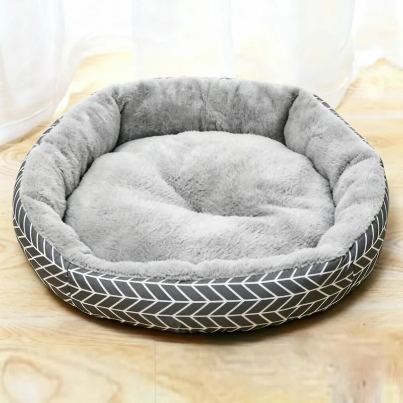 Rundes Cord-Katzenbett, Weiches Und Warmes Haustierbett Rundes Cord-Katzenbett, Weiches Und Warmes Haustierbett - Image 12