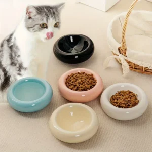 Ceramic cat bowl, pet bowl, cat bowl, donut dispenser, Dudu cat bowl, cat food bowl, spill proof water bowl, snack bowl