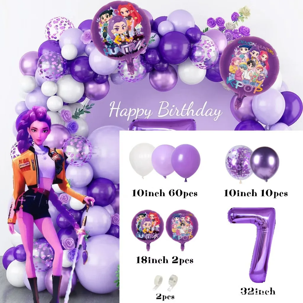 K-Pop Geburtstagsparty-Dekorationen, Lila-Rosa Ballongirlanden-Set Mit Folienballons &Amp; Happy Birthday Hintergrund Für Partys K-Pop Geburtstagsparty-Dekorationen, Lila-Rosa Ballongirlanden-Set Mit Folienballons &Amp; Happy Birthday Hintergrund Für Partys - Image 13