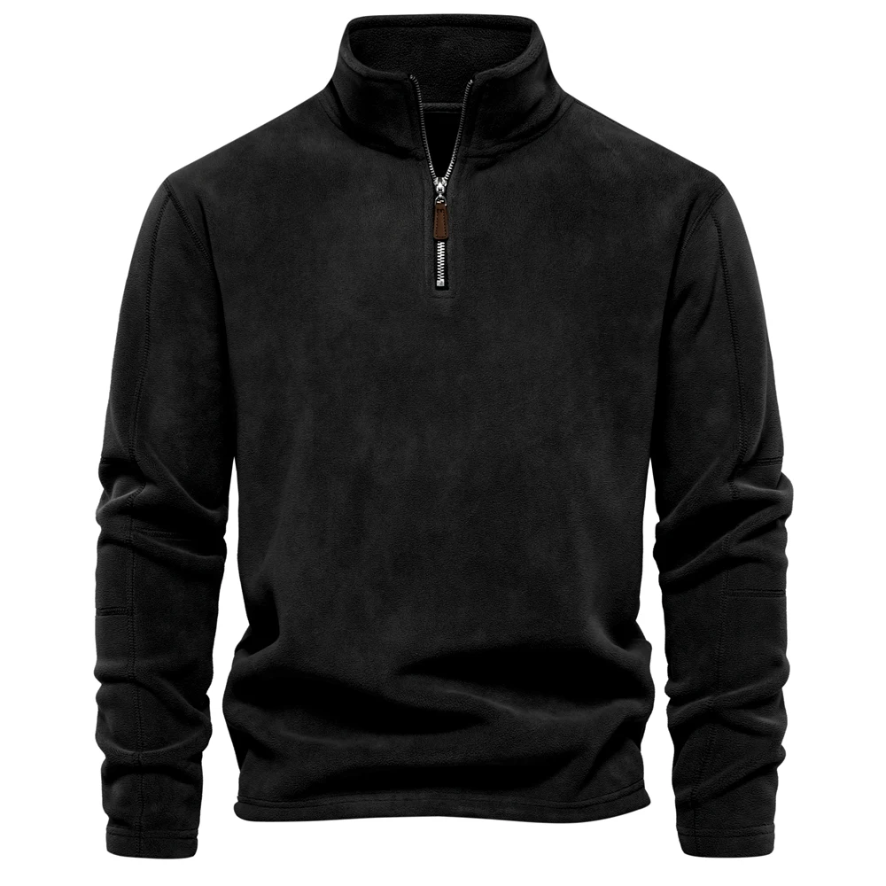 Aiopeson Brand Quality Thicken Warm Fleece Jacket For Men Zipper Neck Pullover Men'S Sweatshirt Soft Shell Mens Jacket Aiopeson Brand Quality Thicken Warm Fleece Jacket For Men Zipper Neck Pullover Men'S Sweatshirt Soft Shell Mens Jacket - Image 4