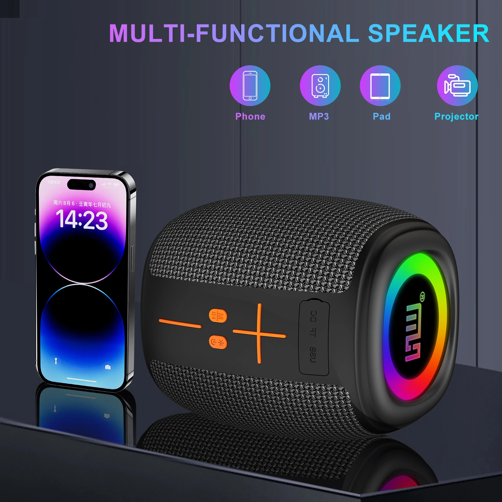 Tragbarer Bluetooth-Lautsprecher Mit Lichtern, Kristallklarem Klang, Ipx4-Wasserschutz, Bluetooth 5.3 &Amp; Tws-Kopplung – Für Outdoor &Amp; Freizeit Tragbarer Bluetooth-Lautsprecher Mit Lichtern, Kristallklarem Klang, Ipx4-Wasserschutz, Bluetooth 5.3 &Amp; Tws-Kopplung – Für Outdoor &Amp; Freizeit - Image 5