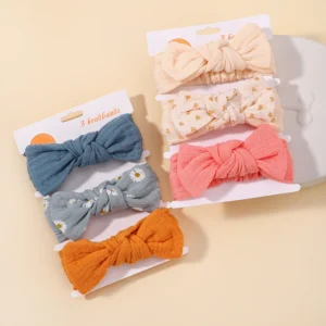 3 stücke Baby Mädchen Stirnband Set Bogen Knoten Kopf Wrap Verband Kinder Kleinkinder Headwear Haarband Infant Baby Neugeborenen Haar Zubehör