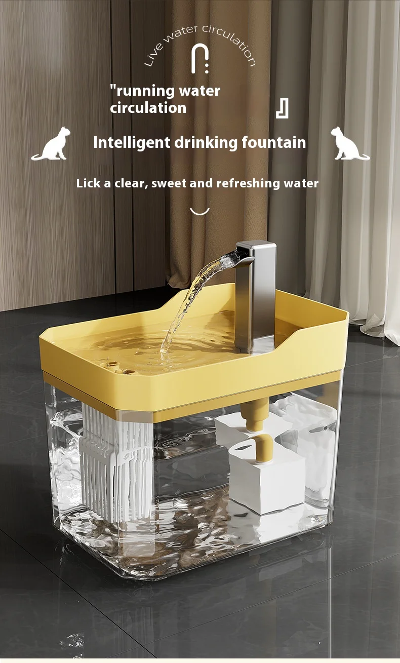 Cat Water Fountain Auto Filter Transparent Drinker Usb Anti-Dry Burning Recirculate Filtering Water Dispenser With Pump Cat Water Fountain Auto Filter Transparent Drinker Usb Anti-Dry Burning Recirculate Filtering Water Dispenser With Pump - Image 11
