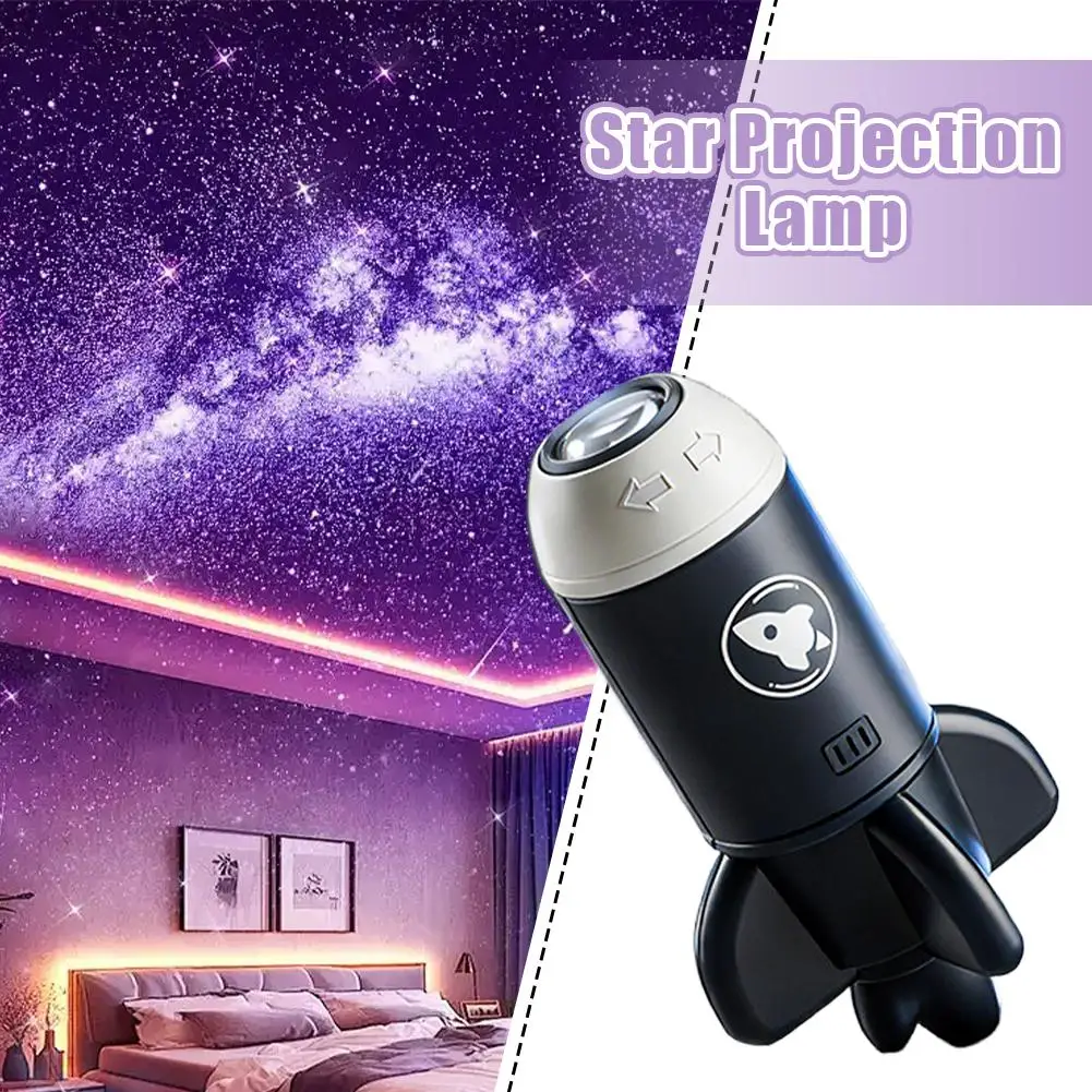 Usb Led Sternprojektor In Raketenform – 360° Drehbare Galaxie- Und Planetenlampe, Nachtlicht &Amp; Atmosphärenbeleuchtung Für Schlafzimmer Usb Led Sternprojektor In Raketenform – 360° Drehbare Galaxie- Und Planetenlampe, Nachtlicht &Amp; Atmosphärenbeleuchtung Für Schlafzimmer - Image 4