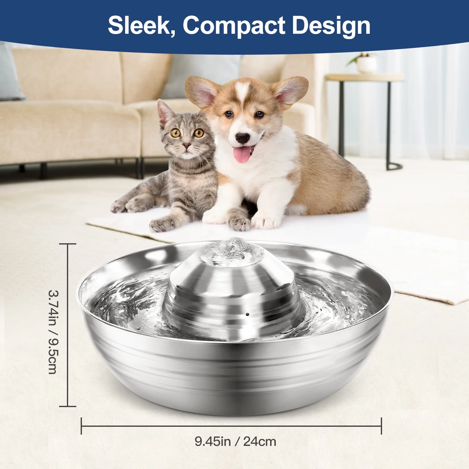 2Lcat Water Fountain Automatic Drinker For Cats Water Feeder Pet Cat Dog Ultra-Quiet Automatic Fountains And Filter Cats Drinker 2Lcat Water Fountain Automatic Drinker For Cats Water Feeder Pet Cat Dog Ultra-Quiet Automatic Fountains And Filter Cats Drinker - Image 4