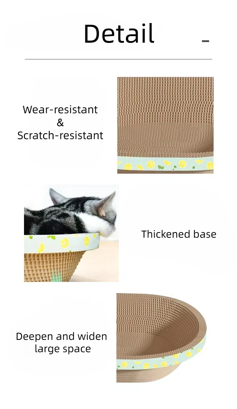 Cardboard Cat Scratchers Round Shape Scratching Bed Scratch Lounge For Kitten Play Scratch Cardboard Cat Scratchers Round Shape Scratching Bed Scratch Lounge For Kitten Play Scratch - Image 12