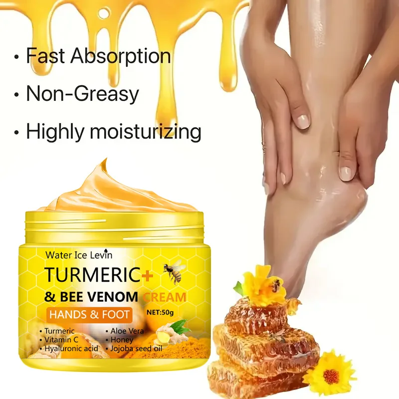 Fuß- Und Handcreme Mit Kurkuma Und Bienengift - Anti-Trocken Riss-Reparatur Und Totes-Haut-Entfernung 50G Fuß- Und Handcreme Mit Kurkuma Und Bienengift - Anti-Trocken Riss-Reparatur Und Totes-Haut-Entfernung 50G - Image 2