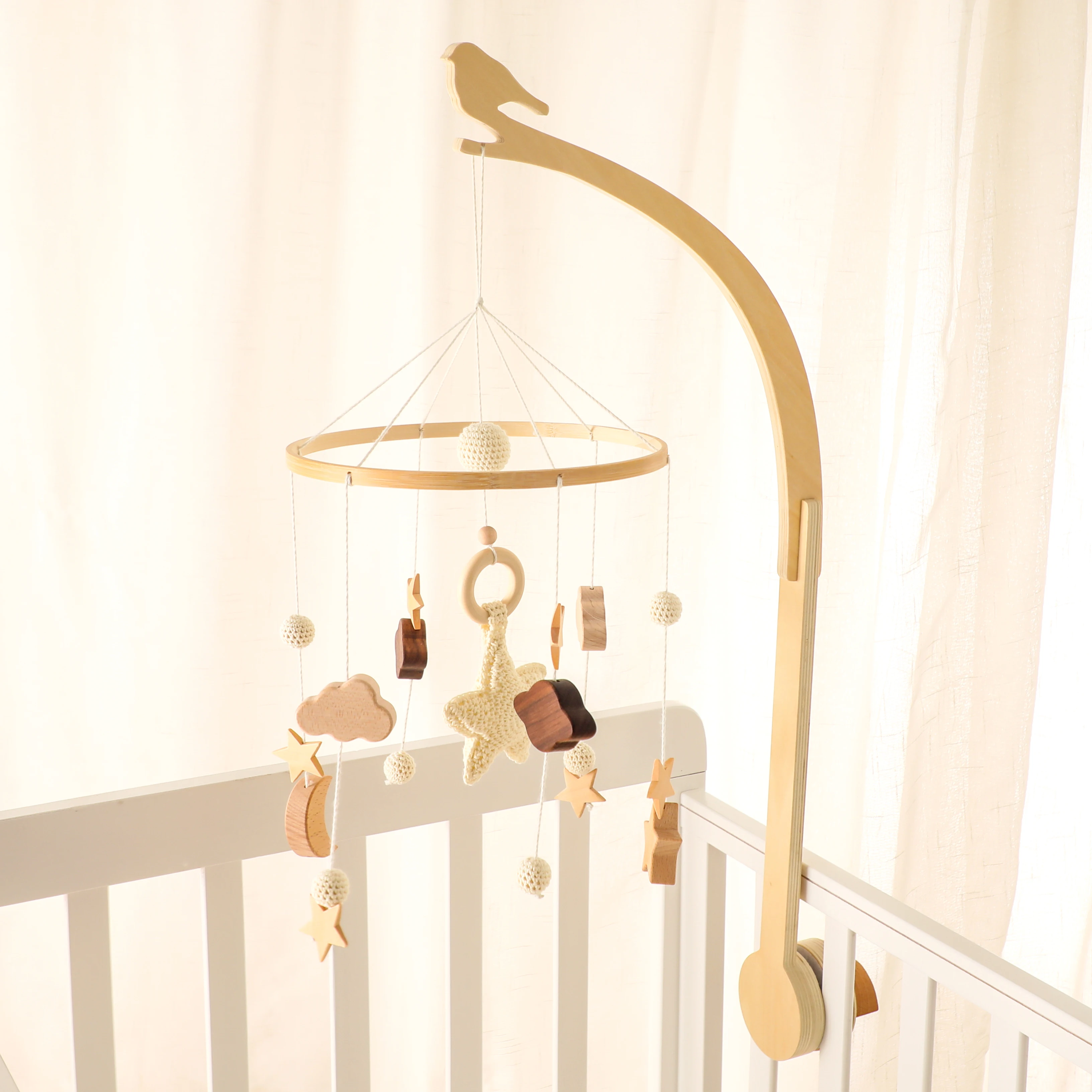 Baby Holz Kleine Birdie Bett Glocke Halterung Cartoon Krippe Bett Glocke Mobile Hängende Rassel Spielzeug Kleiderbügel Baby Krippe Dekoration Access Ori Baby Holz Kleine Birdie Bett Glocke Halterung Cartoon Krippe Bett Glocke Mobile Hängende Rassel Spielzeug Kleiderbügel Baby Krippe Dekoration Access Ori - Image 3