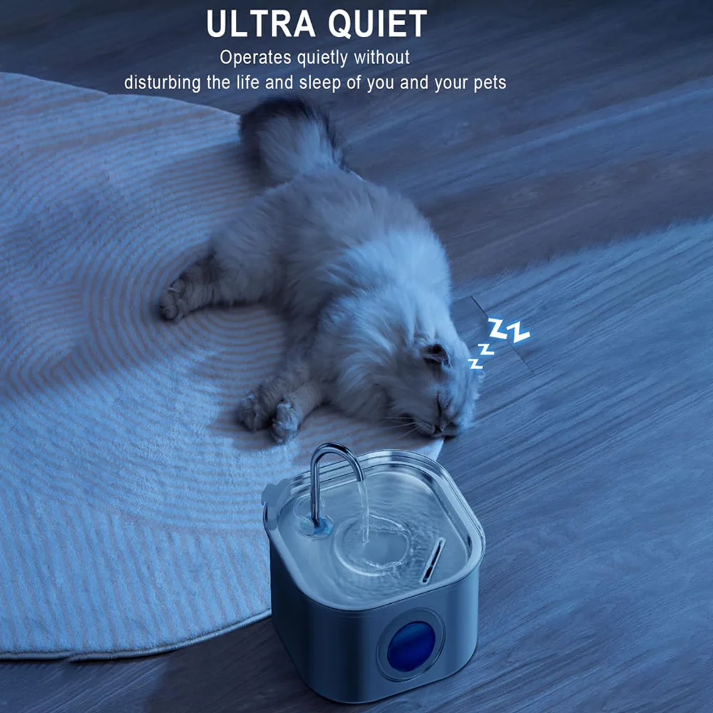 Transparent Window Cat Water Dispenser With Sensor 3.2L/108Oz Super Quiet&Amp; Pets Auto Filter Stainless Steel Cats Water Fountain Transparent Window Cat Water Dispenser With Sensor 3.2L/108Oz Super Quiet&Amp; Pets Auto Filter Stainless Steel Cats Water Fountain - Image 13