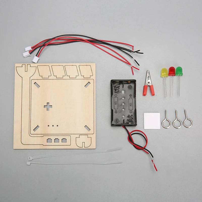 Wooden Traffic Lights Model Kids Science Toy Funny Technology Physics Teaching Aids Kit Learning Educational Toys For Children Wooden Traffic Lights Model Kids Science Toy Funny Technology Physics Teaching Aids Kit Learning Educational Toys For Children - Image 2