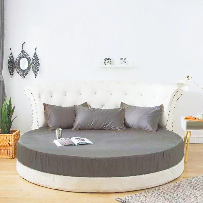 100% Cotton Round Bed Sheet Set Elastic Band Soft Skin Friendly Fitted Sheets Set Elastic Band Bedsheet 3/1 Pcs Mattress Cover 100% Cotton Round Bed Sheet Set Elastic Band Soft Skin Friendly Fitted Sheets Set Elastic Band Bedsheet 3/1 Pcs Mattress Cover
