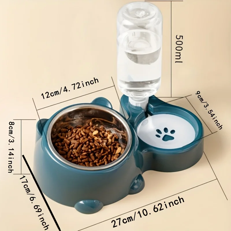 Automatischer Futterautomat Und Wasserspender Für Haustiere, Integriertes Futtersystem Für Katzen Und Hunde, Keine Batterie Oder Strom Erforderlich, Schräger Mund Automatischer Futterautomat Und Wasserspender Für Haustiere, Integriertes Futtersystem Für Katzen Und Hunde, Keine Batterie Oder Strom Erforderlich, Schräger Mund - Image 3