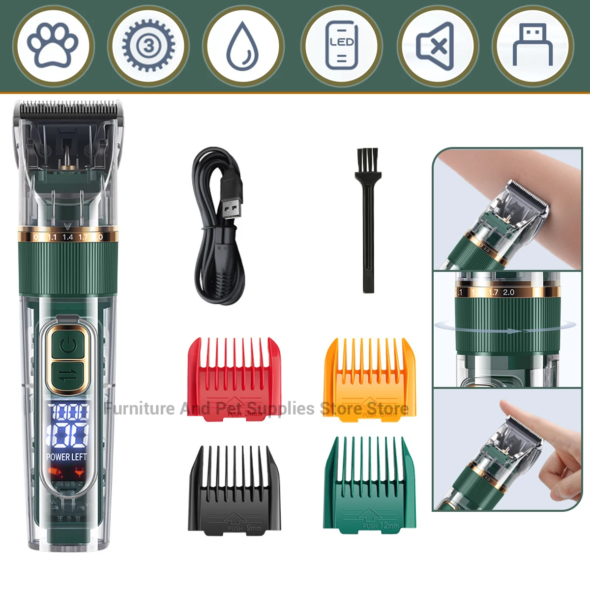 Katzen- Und Hundehaarschneider Elektrischer Professioneller Tierhaarschneider Geräuscharmer Haarschneider Usb-Aufladbar Tierpflege-Schermaschinen-Set Katzen- Und Hundehaarschneider Elektrischer Professioneller Tierhaarschneider Geräuscharmer Haarschneider Usb-Aufladbar Tierpflege-Schermaschinen-Set