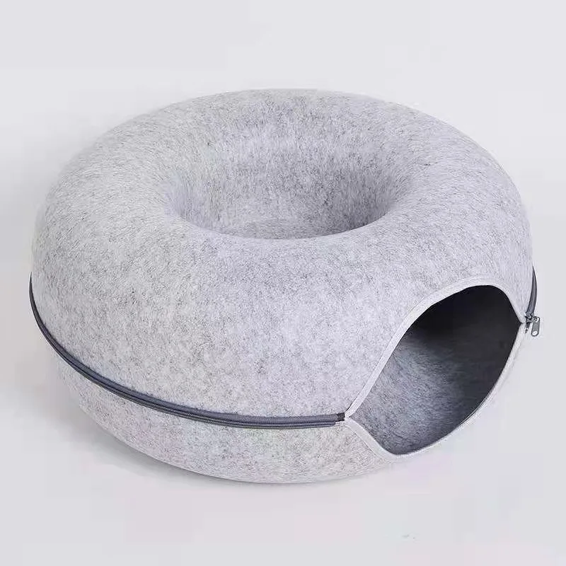 Katzen-Donut-Tunnelbett Für Drinnen, Abnehmbar, Waschbar, Aus Filz, Katzenhöhle, Interaktives Spiel- Und Ruhenest, Geeignet Für Haushalte Mit Mehreren Katzen Katzen-Donut-Tunnelbett Für Drinnen, Abnehmbar, Waschbar, Aus Filz, Katzenhöhle, Interaktives Spiel- Und Ruhenest, Geeignet Für Haushalte Mit Mehreren Katzen - Image 8