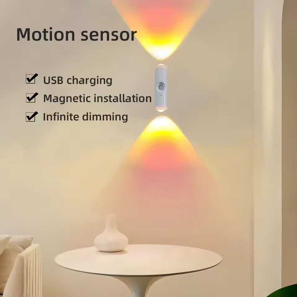 Led-Nachtlicht Mit Bewegungssensor, Rgb-Farbverlauf, Umgebungslicht, Dimmbar, Magnetische Treppenlampe Für Eingangsbereich, Nachttisch, Schreibtisch, Kleiderschrank Led-Nachtlicht Mit Bewegungssensor, Rgb-Farbverlauf, Umgebungslicht, Dimmbar, Magnetische Treppenlampe Für Eingangsbereich, Nachttisch, Schreibtisch, Kleiderschrank - Image 2