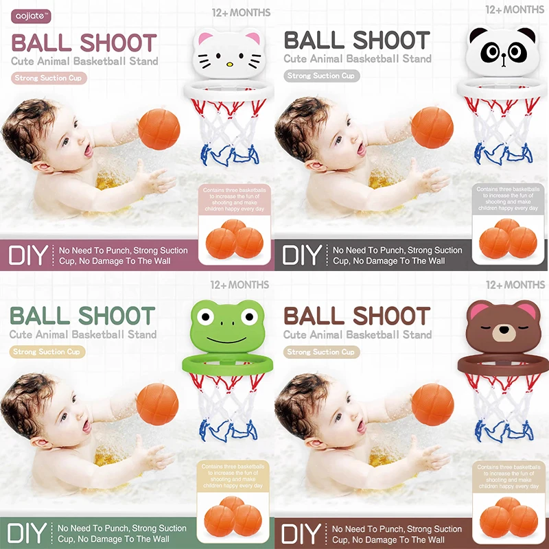 Indoor-Basketballrahmen Mit Tiermotiv Für Kleinkinder, Badespielzeug Für Kinder, Set Mit 3 Kunststoffbällen, Interaktives Spaßspiel Für Babys Und Eltern Und Kinder Indoor-Basketballrahmen Mit Tiermotiv Für Kleinkinder, Badespielzeug Für Kinder, Set Mit 3 Kunststoffbällen, Interaktives Spaßspiel Für Babys Und Eltern Und Kinder - Image 2