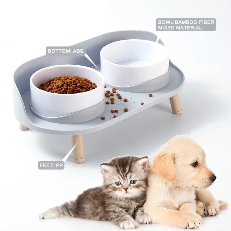 Food Feeders Pet Cat Double Bowls Feeder Adjustable Height Cats Dogs Drinker Water Bowl Dish Elevated Feeding Kitten Supplies Food Feeders Pet Cat Double Bowls Feeder Adjustable Height Cats Dogs Drinker Water Bowl Dish Elevated Feeding Kitten Supplies - Image 2