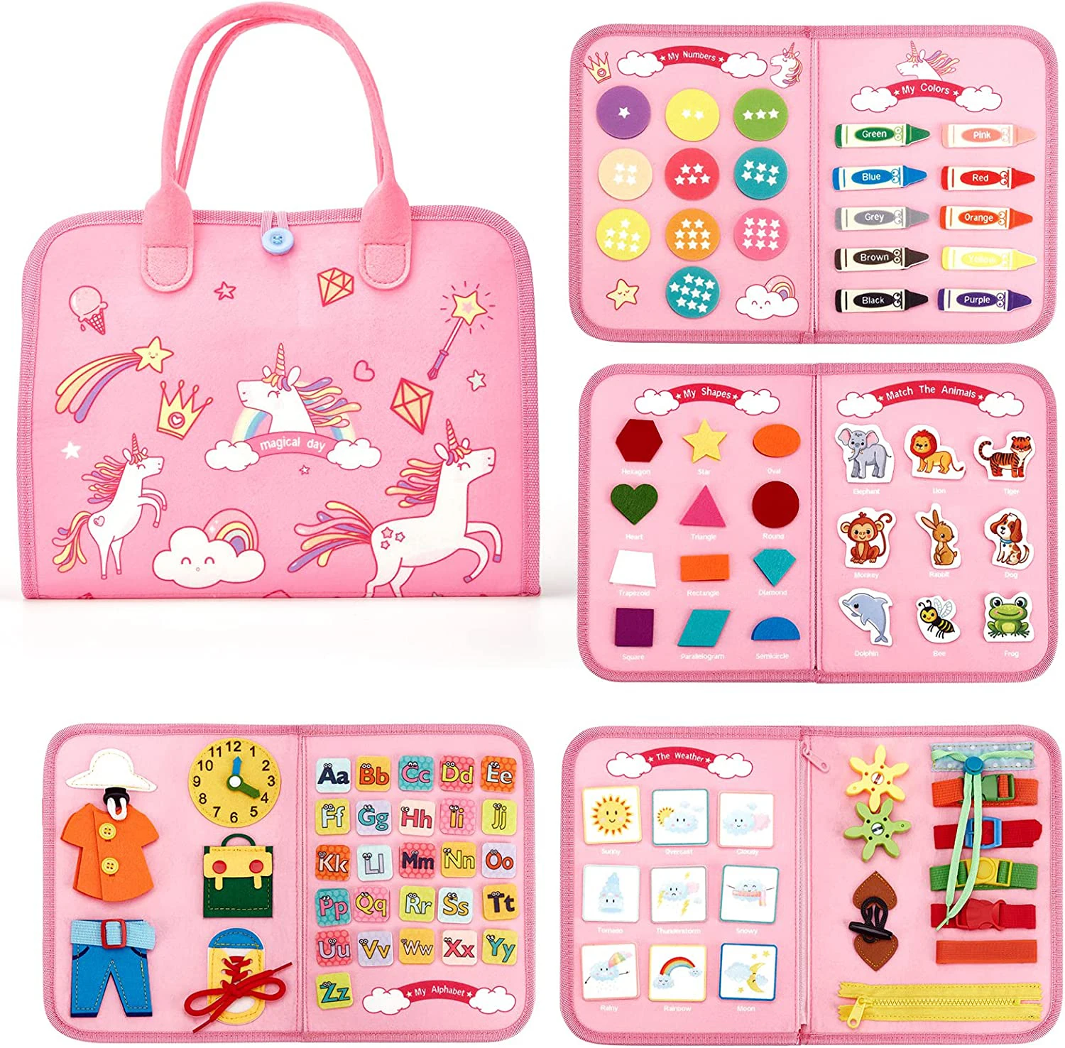 Montessori Toddler Busy Board,Autism Sensory Toys,Educational Activity Motor Skills Baby, Life Skills Learning Toys For Kids Montessori Toddler Busy Board,Autism Sensory Toys,Educational Activity Motor Skills Baby, Life Skills Learning Toys For Kids - Image 12
