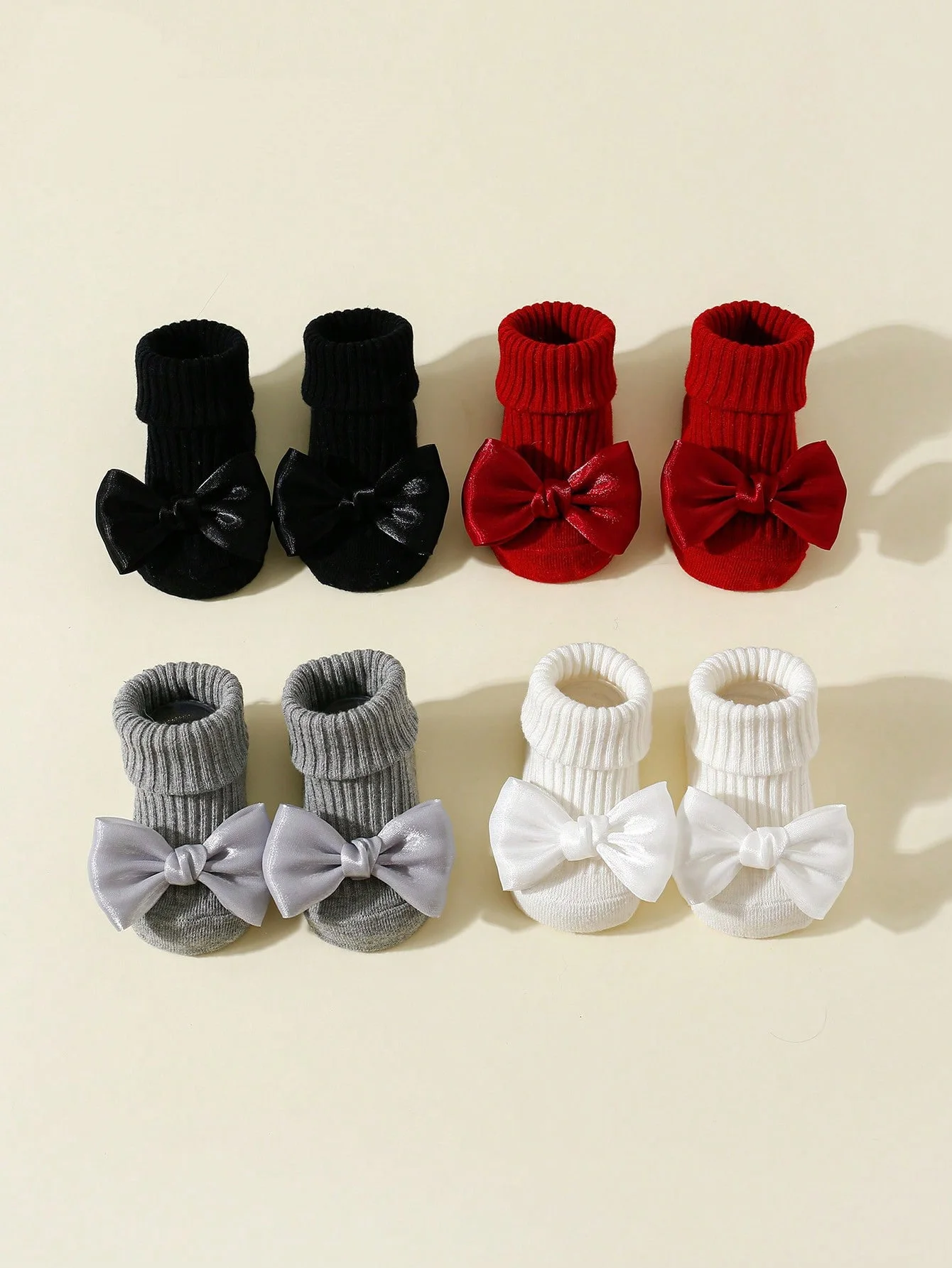 4 Pairs Toddler Socks With Bows, Soft Cotton Cute Ankle Socks For Infants Girls, Fashion Anty-Slip Newborn Baby Socks 0-24 Months 4 Pairs Toddler Socks With Bows, Soft Cotton Cute Ankle Socks For Infants Girls, Fashion Anty-Slip Newborn Baby Socks 0-24 Months - Image 5