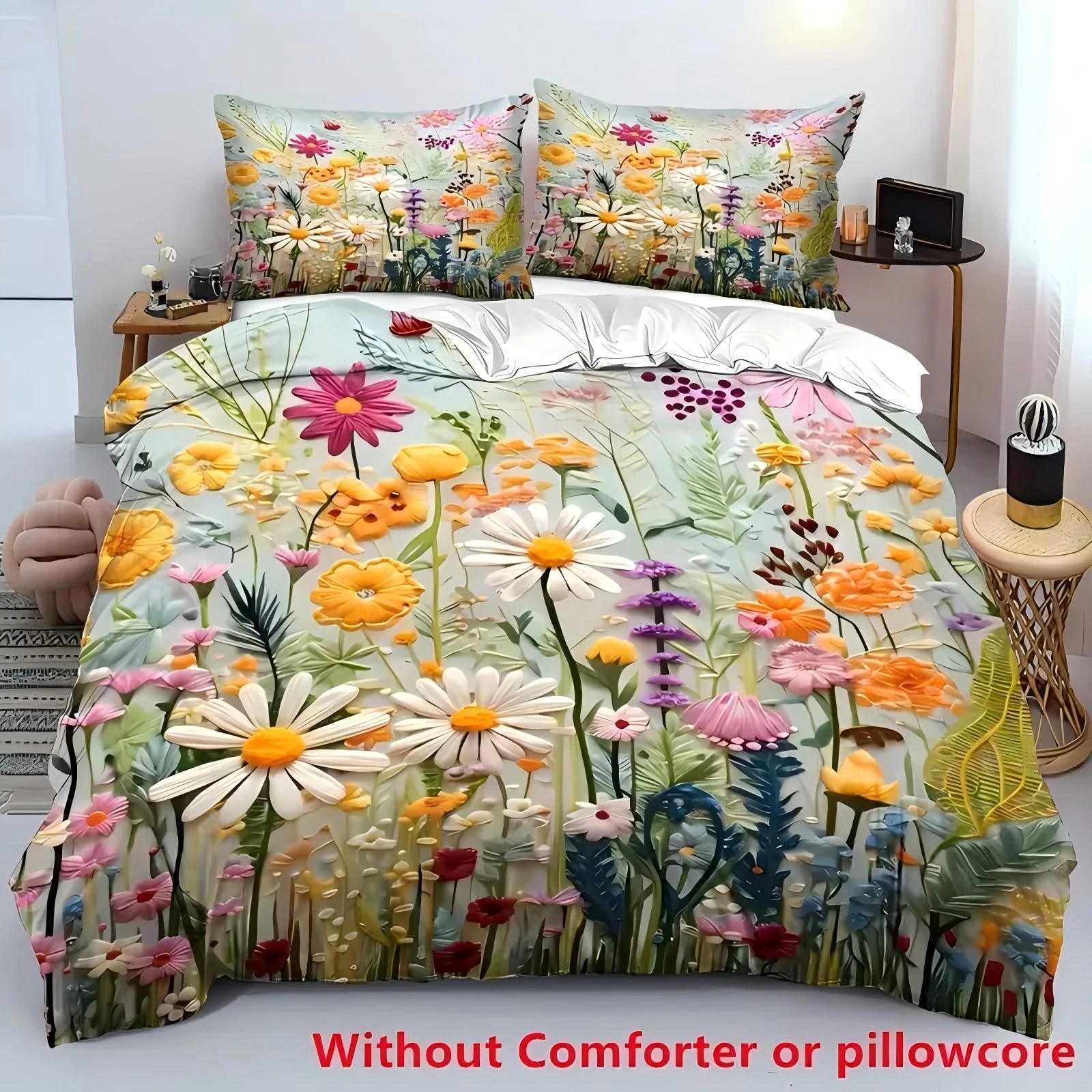Color Oil Painting Floral Leaf 3D Print Quilt Cover Color Oil Painting Style Comfortable Spring Natural Bedding Cover Pillowcase Color Oil Painting Floral Leaf 3D Print Quilt Cover Color Oil Painting Style Comfortable Spring Natural Bedding Cover Pillowcase