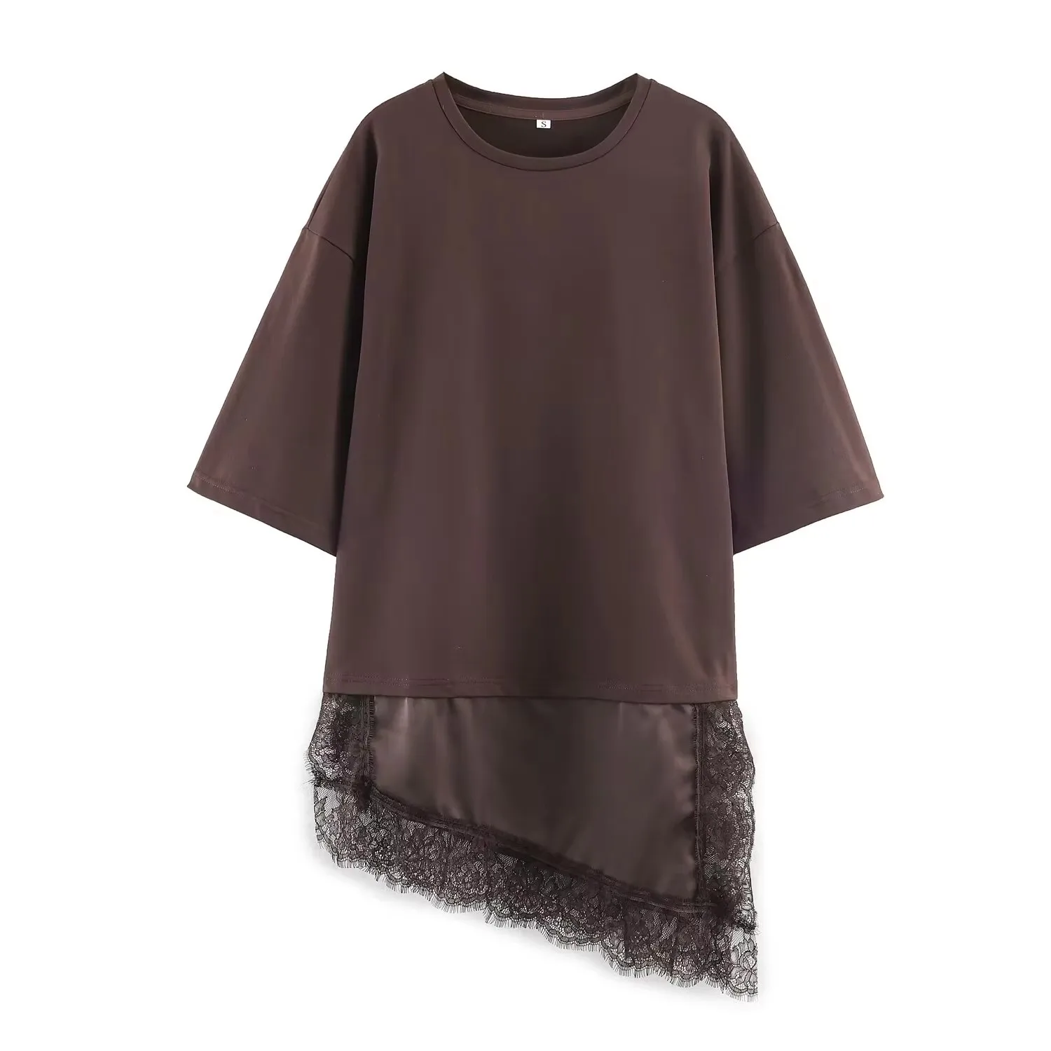 Willshela Frauen Fashion Solid Spitze Patchwork Asymmetrische Hemd Vintage Oansatz Halbarm Weibliche Chic Dame Bluse Willshela Frauen Fashion Solid Spitze Patchwork Asymmetrische Hemd Vintage Oansatz Halbarm Weibliche Chic Dame Bluse - Image 6