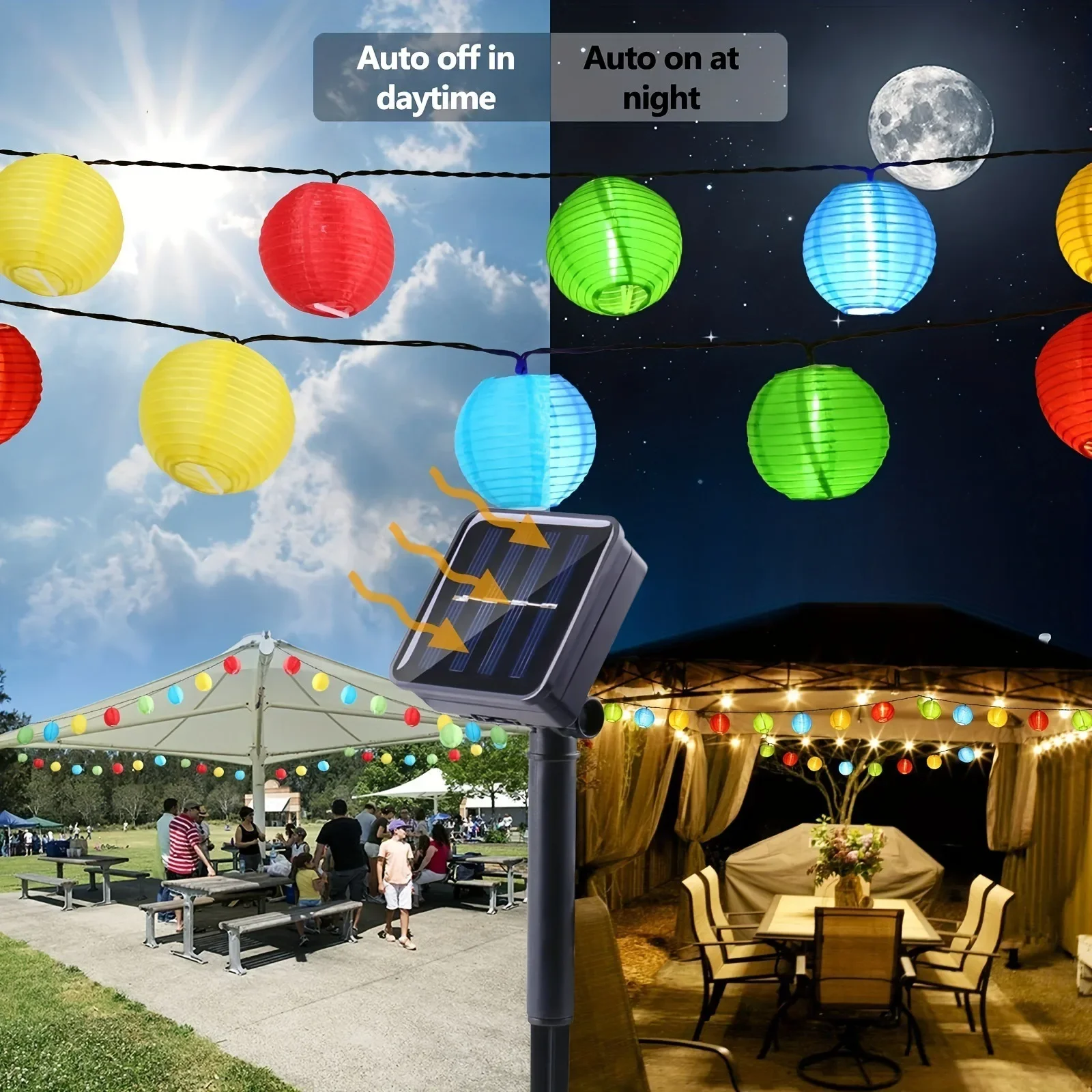 Led Solar Licht Wasserdichte Laterne Lichterkette Solar Power Lampe Für Outdoor Girlande Terrasse Garten Licht Dekor Led Solar Licht Wasserdichte Laterne Lichterkette Solar Power Lampe Für Outdoor Girlande Terrasse Garten Licht Dekor - Image 5