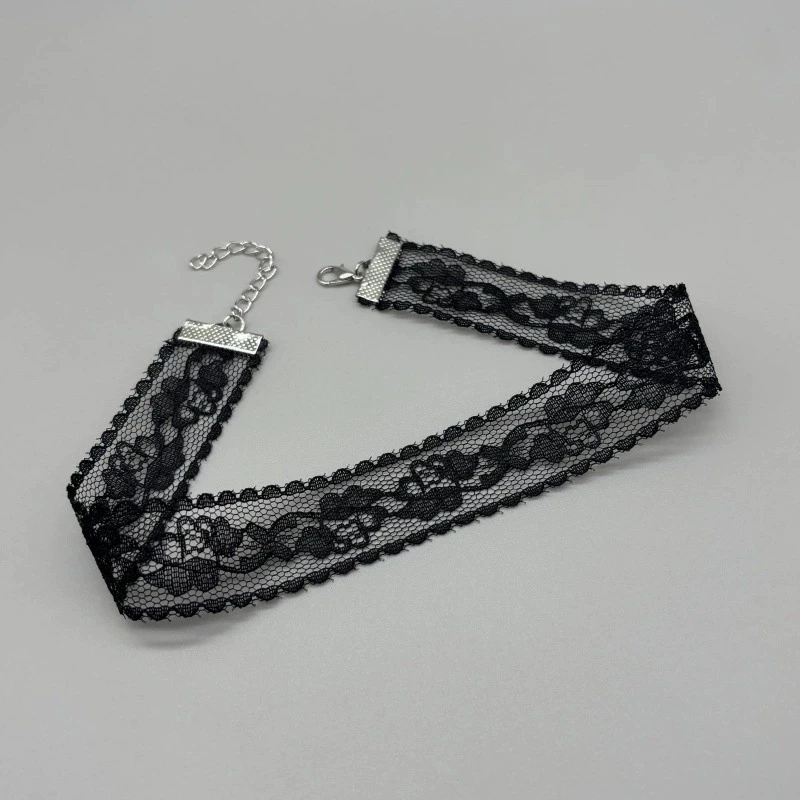 2026 New Black Sexy Lace Flower Necklace For Women Harajuku Gothic Short Choker Collar Necklace Party Female Neck Accessories 2026 New Black Sexy Lace Flower Necklace For Women Harajuku Gothic Short Choker Collar Necklace Party Female Neck Accessories - Image 8