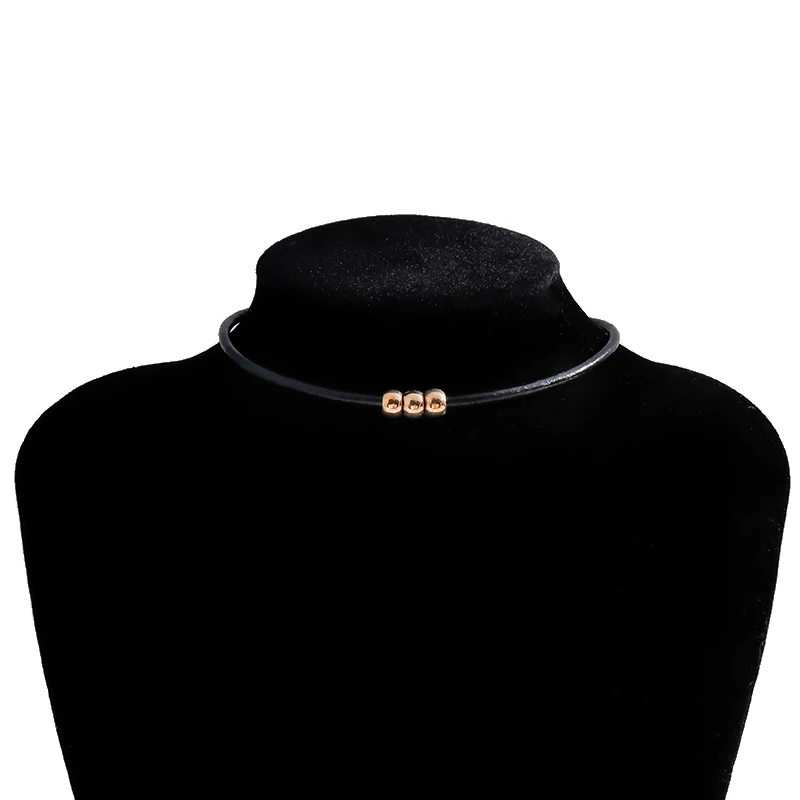 Gotischer Stil, Schwarzes Seil, Damen-Halskette, Choker, Seil-Halsketten, Goldfarbene Perlen, Goth-Schmuck, Halsband Für Mädchen, Kpop-Chocker Gotischer Stil, Schwarzes Seil, Damen-Halskette, Choker, Seil-Halsketten, Goldfarbene Perlen, Goth-Schmuck, Halsband Für Mädchen, Kpop-Chocker - Image 5