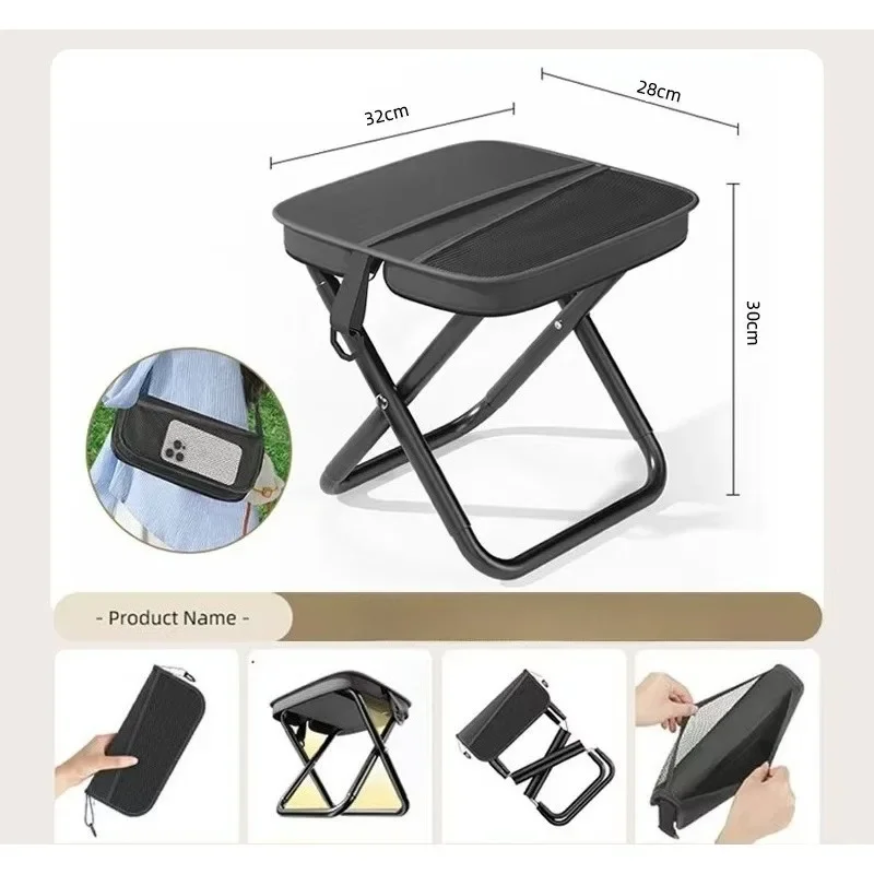 Foldable Backpack Stool, Folding Mini Outdoor Camping Stool, Foldable Lightweight Hunting Seat With Zippered Carrying Bag 1Pcs Foldable Backpack Stool, Folding Mini Outdoor Camping Stool, Foldable Lightweight Hunting Seat With Zippered Carrying Bag 1Pcs - Image 12