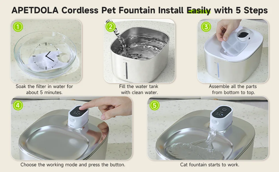 Apetdola 4L Drahtlose Katze Wasser Brunnen Auto Sensor Trinkbrunnen Für Katzen Hund Trinker Haustier Wassersp Ender Zubehör Apetdola 4L Drahtlose Katze Wasser Brunnen Auto Sensor Trinkbrunnen Für Katzen Hund Trinker Haustier Wassersp Ender Zubehör - Image 12