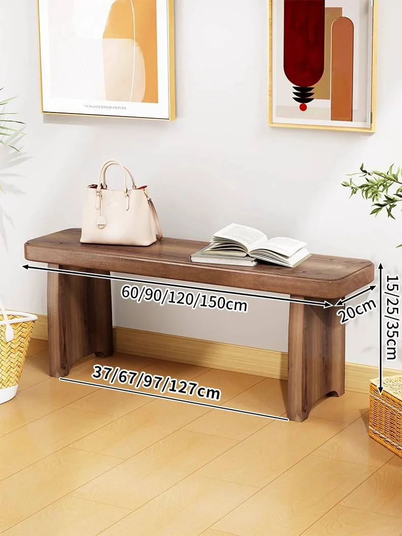 Solid Wood Entryway Bench - Multi-Purpose Stool For Living Room, Sofa Side Table &Amp; Shoe Storage, Rustic Home Decor Solid Wood Entryway Bench - Multi-Purpose Stool For Living Room, Sofa Side Table &Amp; Shoe Storage, Rustic Home Decor - Image 30