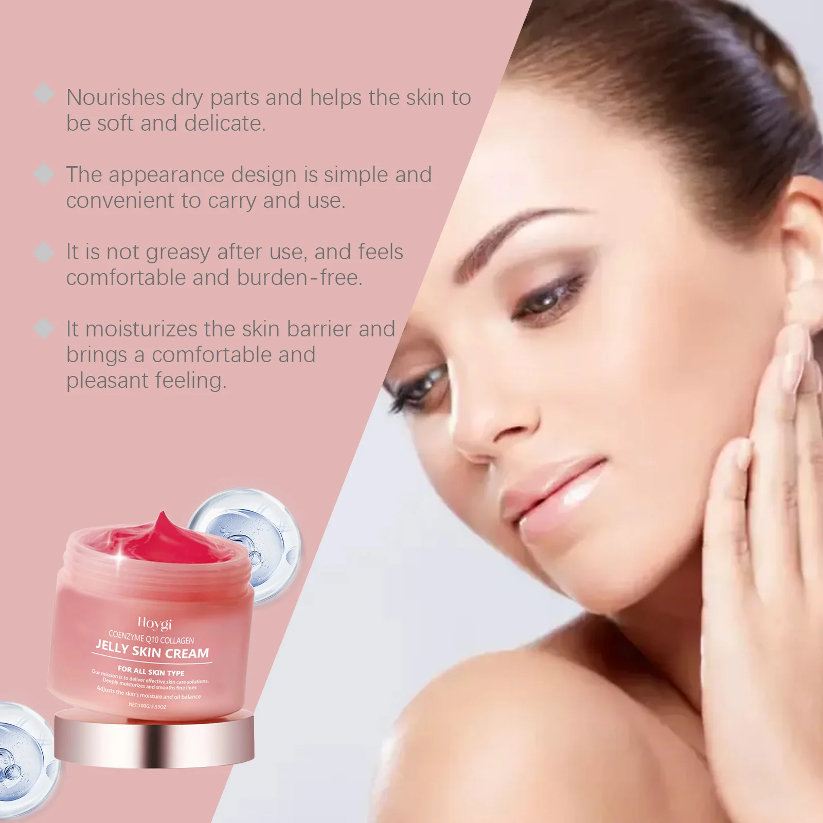 Kollagen-Gelee-Creme, Tief Feuchtigkeitsspendend, Glatte Hautstraffung, Verblasst Feine Linien, Beruhigende, Aufhellende, Feuchtigkeitsspendende Gesichtsgel-Creme Kollagen-Gelee-Creme, Tief Feuchtigkeitsspendend, Glatte Hautstraffung, Verblasst Feine Linien, Beruhigende, Aufhellende, Feuchtigkeitsspendende Gesichtsgel-Creme - Image 3