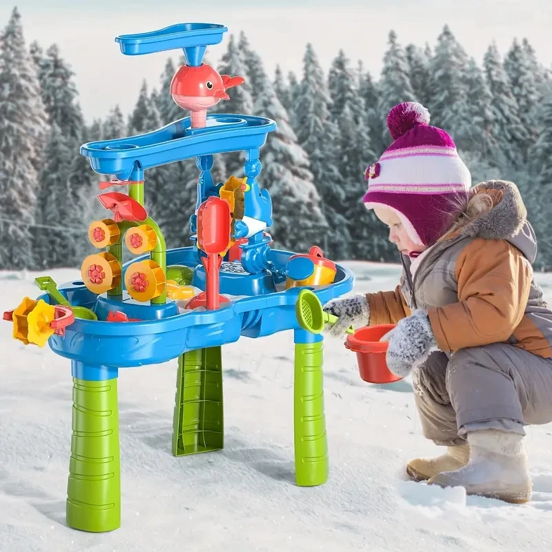 Kinder-Strandtisch Wasserfall-Spieltisch Wasserpark Wasserbecken Sandtisch Innen- Und Außenbereich Multifunktionales Strandspielzeug Kinder-Strandtisch Wasserfall-Spieltisch Wasserpark Wasserbecken Sandtisch Innen- Und Außenbereich Multifunktionales Strandspielzeug - Image 4