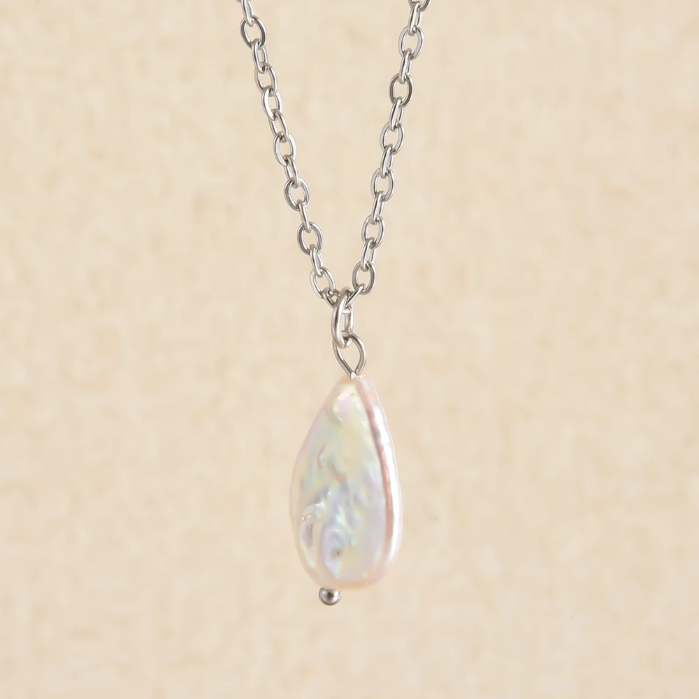 Echte Unregelmäßige Natürliche Süßwasserperlen Anhänger Halsketten Edelstahl O Gliederkette 45/50/60 Cm Modeschmuck Halskette Echte Unregelmäßige Natürliche Süßwasserperlen Anhänger Halsketten Edelstahl O Gliederkette 45/50/60 Cm Modeschmuck Halskette - Image 15