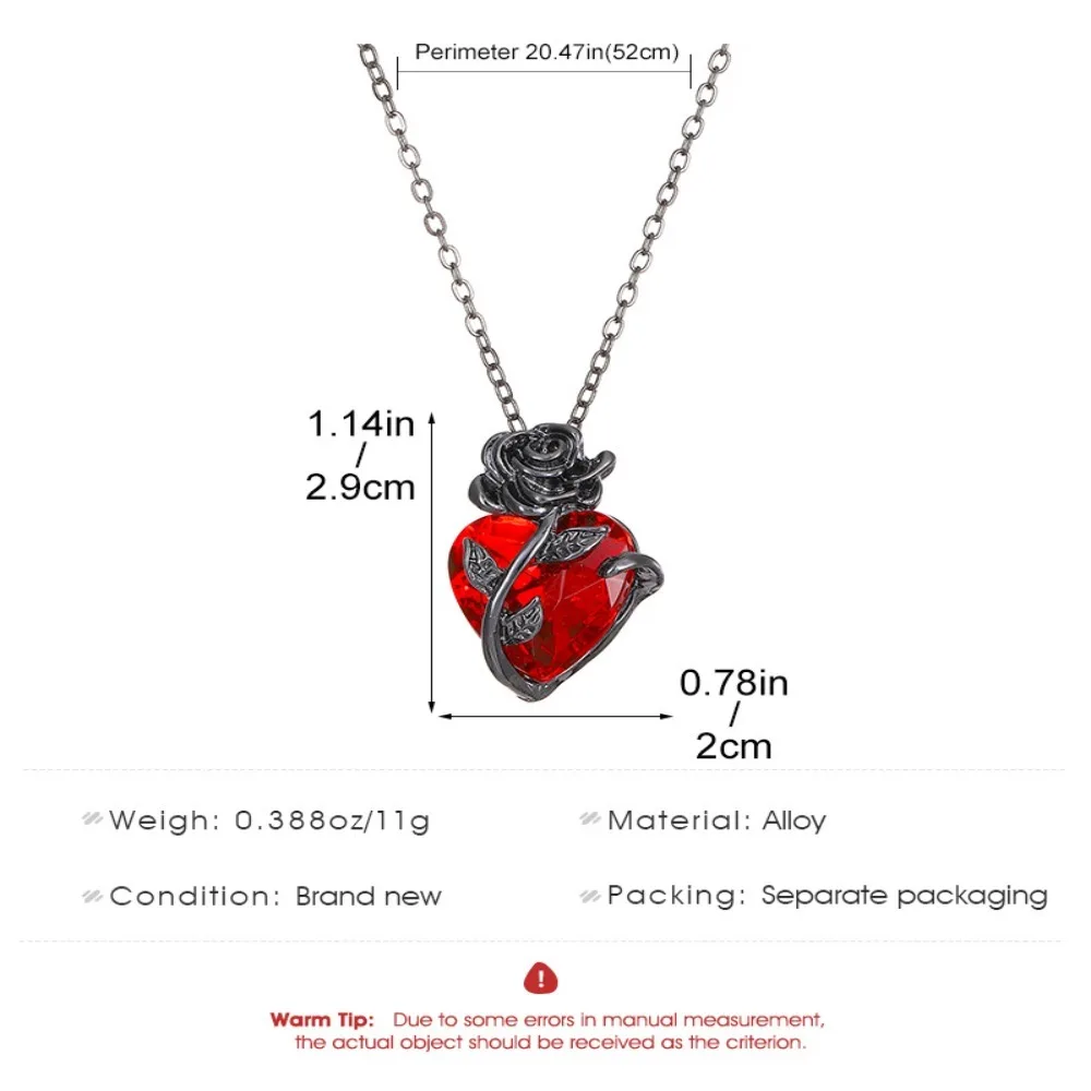 Gothic Rose Red Love Necklace Women'S Y2K Grunge Jewelry Dainty Silver Color Tonebloody Human Heart Pendant Personalized Gifts Gothic Rose Red Love Necklace Women'S Y2K Grunge Jewelry Dainty Silver Color Tonebloody Human Heart Pendant Personalized Gifts - Image 6