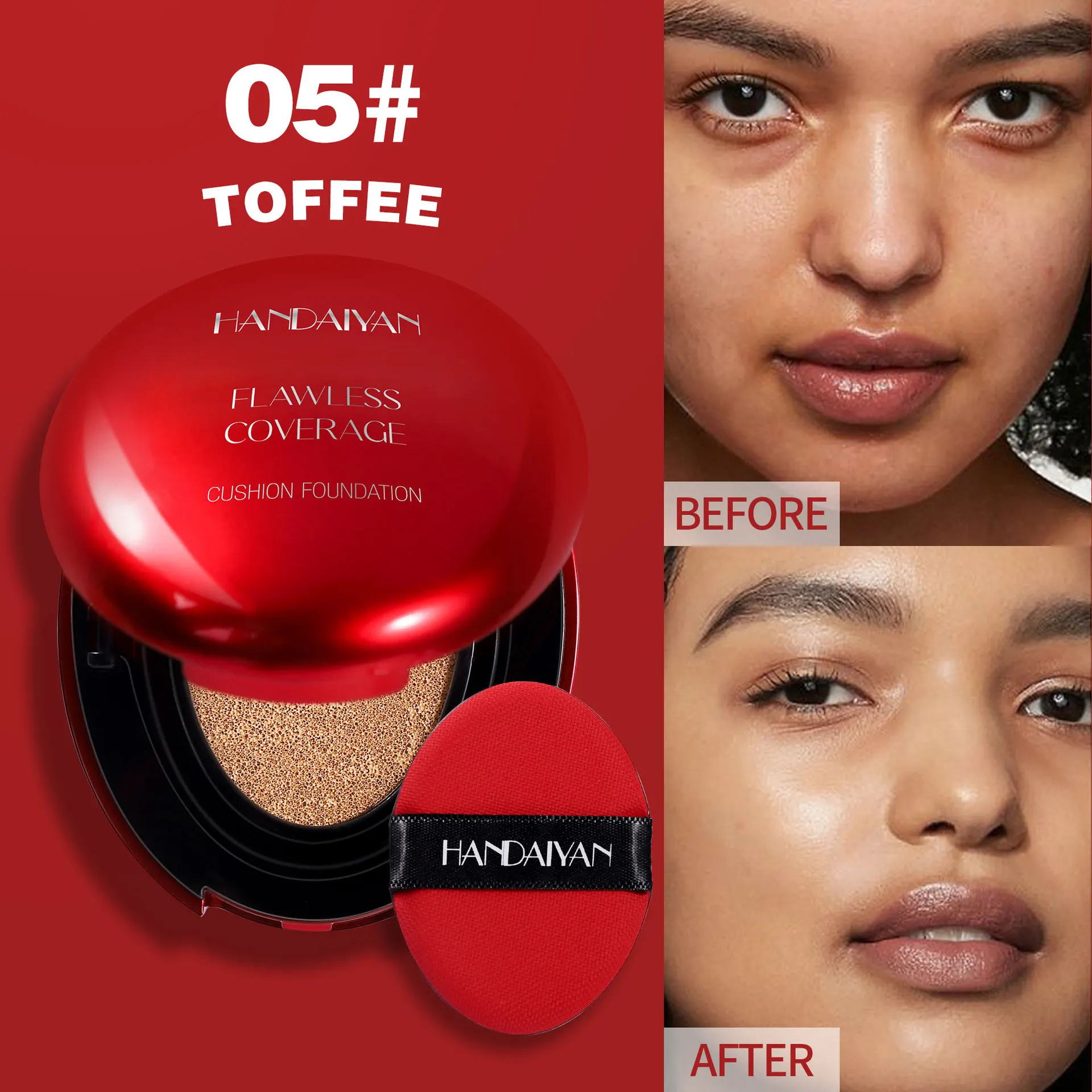 Korean Air Cushion Foundation – Leichter, Natürlicher, Feuchtigkeitsspendender Concealer, Aufhellende, Ölkontrollierende, Langanhaltende Make-Up-Basis Für Damen Korean Air Cushion Foundation – Leichter, Natürlicher, Feuchtigkeitsspendender Concealer, Aufhellende, Ölkontrollierende, Langanhaltende Make-Up-Basis Für Damen - Image 9