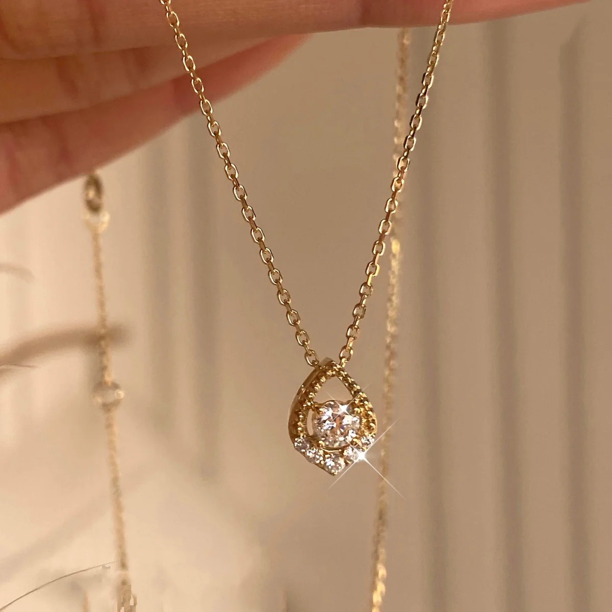 Nkhog 0,5 Ct Echter Moissanit S925 Silber Anhänger Halskette Für Frauen Funkelnde Labor-Diamant-Halskette 18 Karat Vergoldet Edler Schmuck Geschenk Nkhog 0,5 Ct Echter Moissanit S925 Silber Anhänger Halskette Für Frauen Funkelnde Labor-Diamant-Halskette 18 Karat Vergoldet Edler Schmuck Geschenk - Image 5