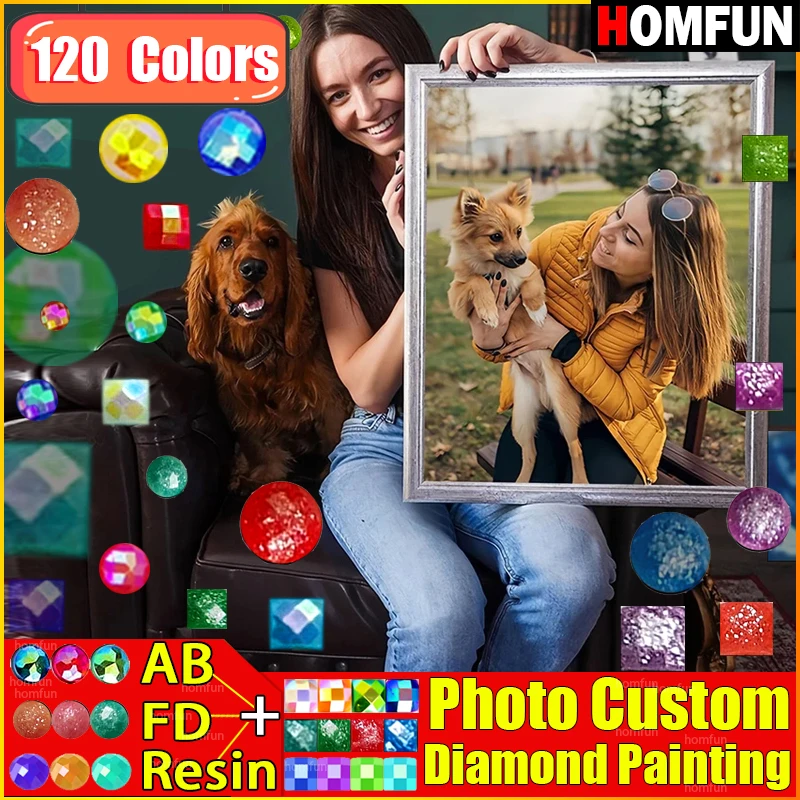 Homfun 120 Farben Harz + Feenstaub + Ab-Bohrer Foto Benutzerdefinierte 5D-Diamantgemälde Zum Selbermachen, Kreuzstich, Strass, Heimdekoration Homfun 120 Farben Harz + Feenstaub + Ab-Bohrer Foto Benutzerdefinierte 5D-Diamantgemälde Zum Selbermachen, Kreuzstich, Strass, Heimdekoration